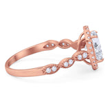 Art Deco Oval Natural Stone Halo Ring