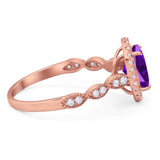 Art Deco Oval Natural Stone Halo Ring