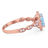 Art Deco Oval Natural Stone Halo Ring