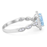 Art Deco Oval Natural Stone Halo Ring