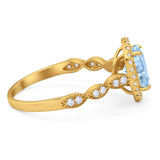 Art Deco Oval Natural Stone Halo Ring