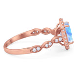 Art Deco Oval Natural Stone Halo Ring