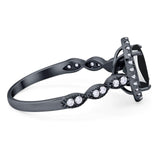 Art Deco Oval Natural Stone Halo Ring