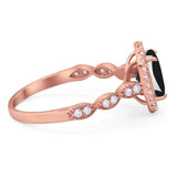 Art Deco Oval Natural Stone Halo Ring