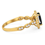 Art Deco Oval Natural Stone Halo Ring