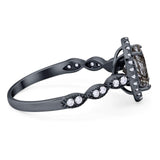 Art Deco Oval Natural Stone Halo Ring