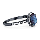 Art Deco Oval Natural Stone Wedding Ring