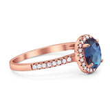 Art Deco Oval Natural Stone Wedding Ring