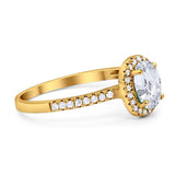 Art Deco Oval Natural Stone Wedding Ring