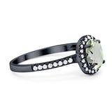 Art Deco Oval Natural Stone Wedding Ring