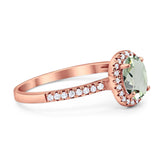 Art Deco Oval Natural Stone Wedding Ring