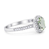 Art Deco Oval Natural Stone Wedding Ring