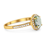 Art Deco Oval Natural Stone Wedding Ring