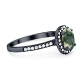 Art Deco Oval Natural Stone Wedding Ring