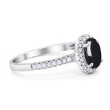 Art Deco Oval Natural Stone Wedding Ring