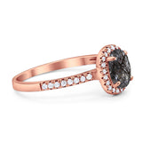 Art Deco Oval Natural Stone Wedding Ring