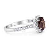 Art Deco Oval Natural Stone Wedding Ring