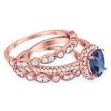 Oval Natural Stone Three Piece Ring
