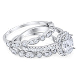 Oval Natural Stone Three Piece Ring