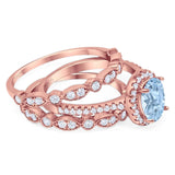 Oval Natural Stone Three Piece Ring