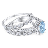 Oval Natural Stone Three Piece Ring