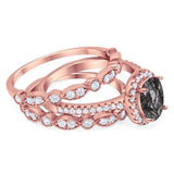 Oval Natural Stone Three Piece Ring
