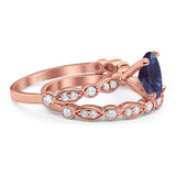 Two Piece Oval Natural Stone Ring
