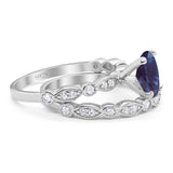 Two Piece Oval Natural Stone Ring