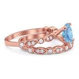 Two Piece Oval Natural Stone Ring