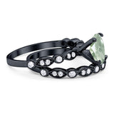 Two Piece Oval Natural Stone Ring