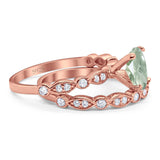Two Piece Oval Natural Stone Ring