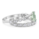 Two Piece Oval Natural Stone Ring