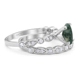 Two Piece Oval Natural Stone Ring