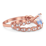 Two Piece Oval Natural Stone Ring
