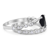 Two Piece Oval Natural Stone Ring