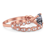 Two Piece Oval Natural Stone Ring