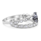 Two Piece Oval Natural Stone Ring