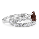 Two Piece Oval Natural Stone Ring