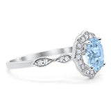 Art Deco Oval Natural Stone Flower Ring