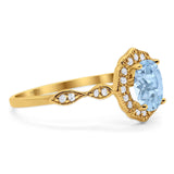 Art Deco Oval Natural Stone Flower Ring