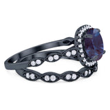 Two Piece Round Natural Stone Ring