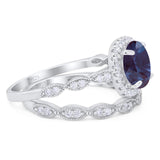 Two Piece Round Natural Stone Ring