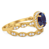 Two Piece Round Natural Stone Ring
