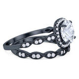 Two Piece Round Natural Stone Ring