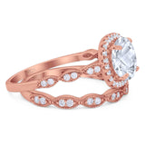 Two Piece Round Natural Stone Ring