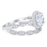 Two Piece Round Natural Stone Ring