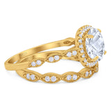 Two Piece Round Natural Stone Ring
