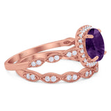 Two Piece Round Natural Stone Ring