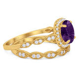 Two Piece Round Natural Stone Ring