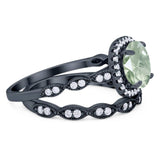 Two Piece Round Natural Stone Ring